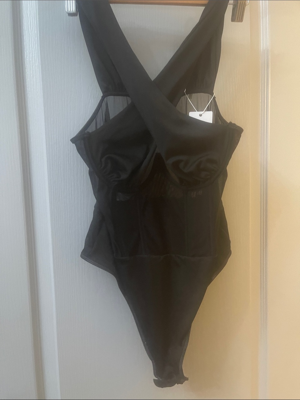 Black One-Piece Swimsuit with Cross-Back Straps